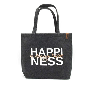 Filztasche happiness is doggy kisses – Geschenkidee für Hundebesitzer zu Weihnachten oder als Geburtstagsgeschenk