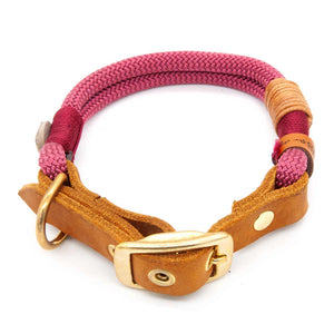 #T-HB-SC-10-VIN, #T-HB-SC-08-VIN, Hochwertiges Hundehalsband Tau Schnalle 10 mm stark, verstellbar, mit Lederschnalle und Stil