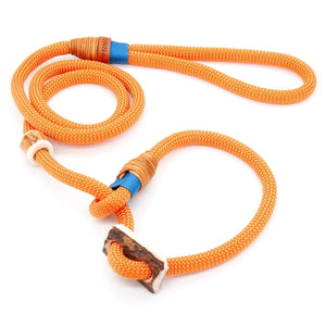 #T-RLE-10-SUN, Premium Retrieverleine 10 mm Sunset Splash mit Takling und Hirschhorn-Stopper, handgefertigte Moxon-Leine für Hunde