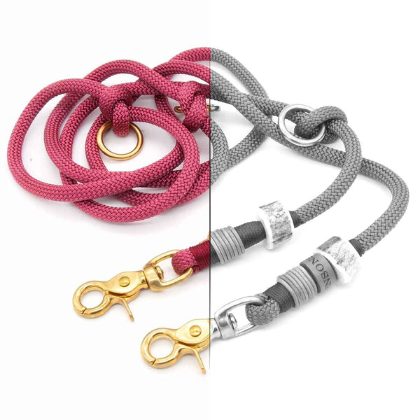 Dog leash rope Ø 10mm | 3-way adjustable | 2 meters | Scottish beige