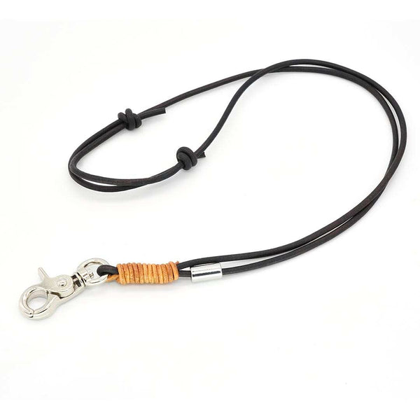 Elegantes verstellbares Pfeifenband aus hochwertigem Kuhleder mit Wunschkarabiner