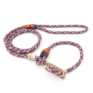 Premium Retrieverleine 6 mm Mystic Ash mit Takling und Hirschhorn-Stopper, handgefertigte Moxon-Leine für Hunde