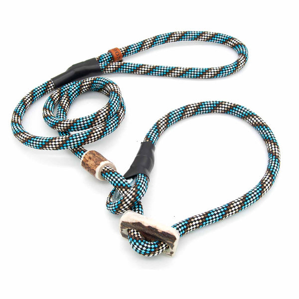 #T-RLS-10-BAV, Retrieverleine 10 mm mit Hirschhorn-Zugstopp, handgefertigte Moxon-Leine für Hunde