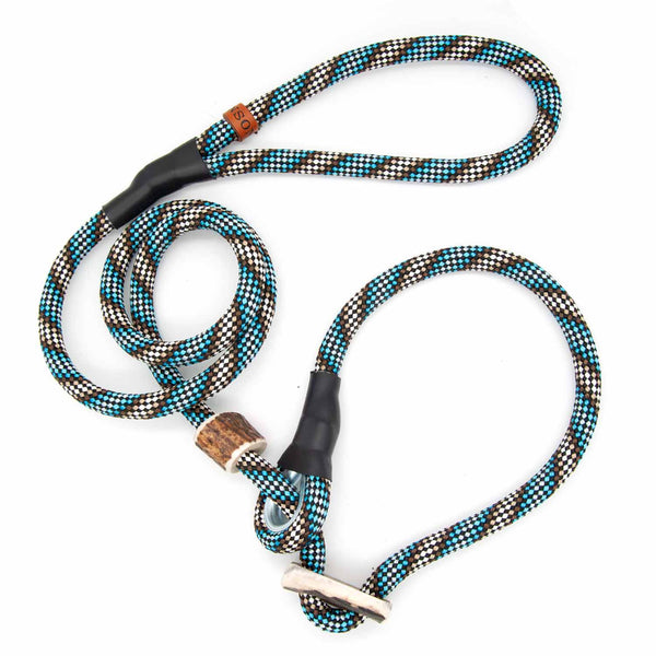 #T-RLS-10-BAV, Retrieverleine 10 mm mit Hirschhorn-Zugstopp, handgefertigte Moxon-Leine für Hunde