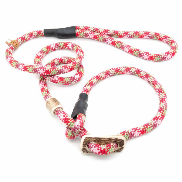 #T-RLS-10-BLO, Retrieverleine 10 mm mit Hirschhorn-Zugstopp, handgefertigte Moxon-Leine für Hunde