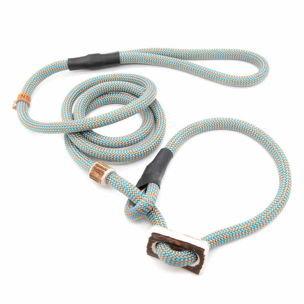 #T-RLS-10-MAN, Retrieverleine 10 mm mit Hirschhorn-Zugstopp, handgefertigte Moxon-Leine für Hunde