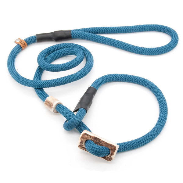 #T-RLS-10-PET, Retrieverleine 10 mm mit Hirschhorn-Zugstopp, handgefertigte Moxon-Leine für Hunde