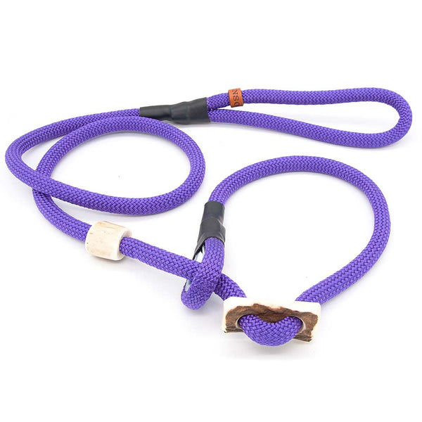 #T-RLS-10-POP, Retrieverleine 10 mm mit Hirschhorn-Zugstopp, handgefertigte Moxon-Leine für Hunde