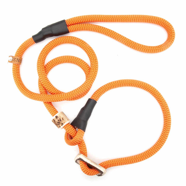 #T-RLS-10-PUM, Retrieverleine 10 mm mit Hirschhorn-Zugstopp, handgefertigte Moxon-Leine für Hunde