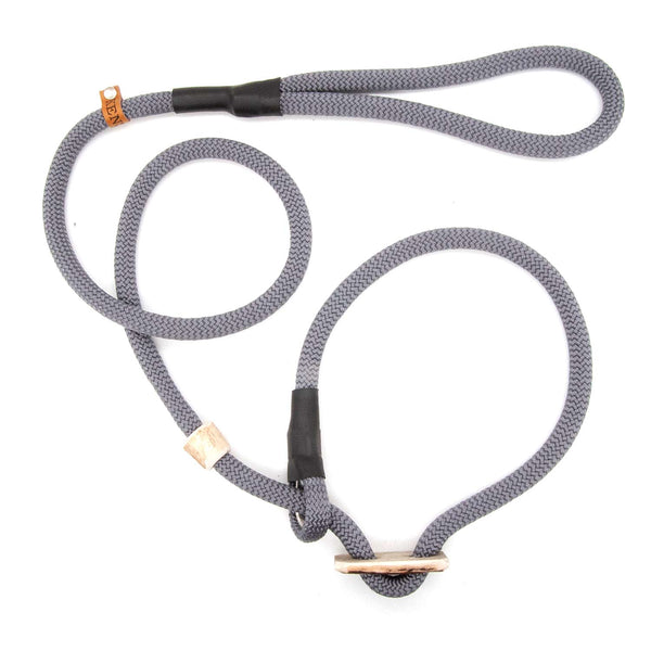#T-RLS-10-SCHI, Retrieverleine 10 mm mit Hirschhorn-Zugstopp, handgefertigte Moxon-Leine für Hunde