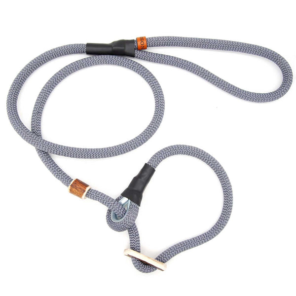 #T-RLS-10-SCHI, Retrieverleine 10 mm mit Hirschhorn-Zugstopp, handgefertigte Moxon-Leine für Hunde