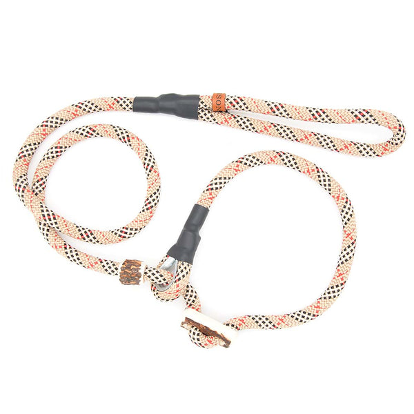 #T-RLS-10-SCHOTTB, Retrieverleine 10 mm mit Hirschhorn-Zugstopp, handgefertigte Moxon-Leine für Hunde
