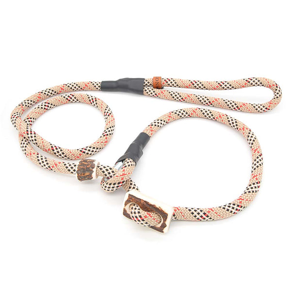 #T-RLS-10-SCHOTTB, Retrieverleine 10 mm mit Hirschhorn-Zugstopp, handgefertigte Moxon-Leine für Hunde