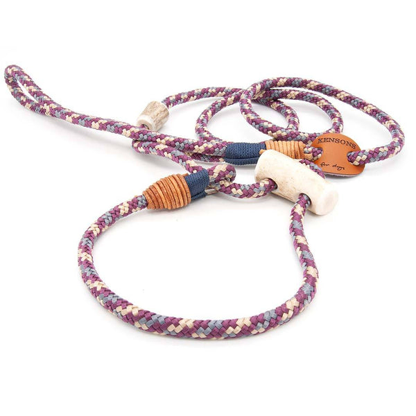 Premium Retrieverleine 6 mm Mystic Ash mit Takling und Hirschhorn-Stopper, handgefertigte Moxon-Leine für Hunde