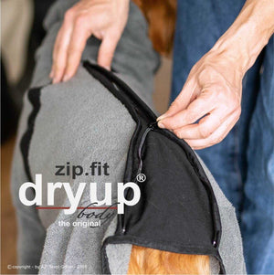 DRYUP BODY® Grau – aus antistatischem, waschbarem Baumwoll-Frottee, ideal für Zuhause oder unterwegs