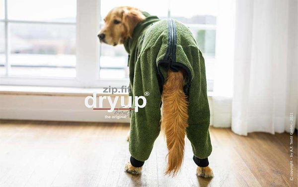DRYUP BODY® Grün – aus antistatischem, waschbarem Baumwoll-Frottee, ideal für Zuhause oder unterwegs
