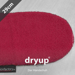 DRYUP Hunde-Handschuh in Bordeaux – saugstarker Baumwoll-Handschuh, ideal zum schnellen Trocknen von nassen Hundepfoten.