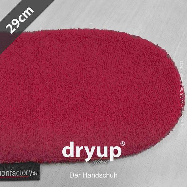 DRYUP Hunde-Handschuh in Bordeaux – saugstarker Baumwoll-Handschuh, ideal zum schnellen Trocknen von nassen Hundepfoten.