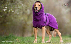 Hunde-Bademantel Lila mit verstellbarem Schnallenverschluss – Praktisch, pflegeleicht und kuschelig warm für deinen Hund