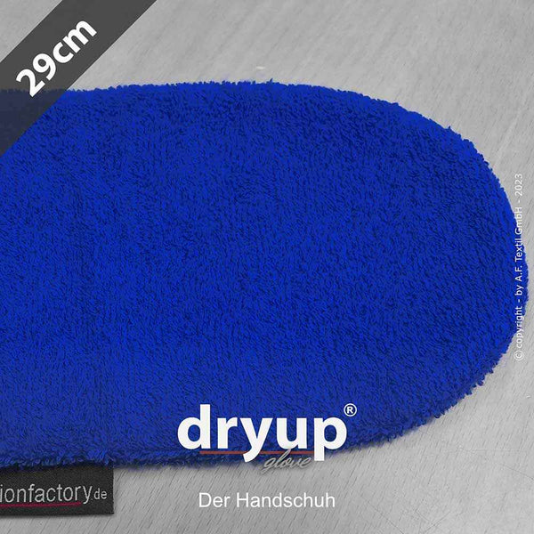 DRYUP Hunde-Handschuh in Blau – saugstarker Baumwoll-Handschuh, ideal zum schnellen Trocknen von nassen Hundepfoten.