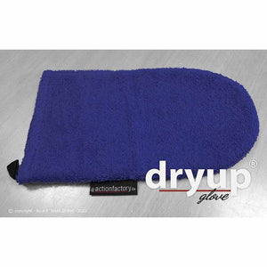 actionfactory Hunde-Handschuh in Blau – saugstarker Baumwoll-Handschuh, ideal zum schnellen Trocknen von nassen Hundepfoten.