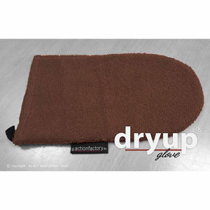 actionfactory Hunde-Handschuh in Braun – saugstarker Baumwoll-Handschuh, ideal zum schnellen Trocknen von nassen Hundepfoten.