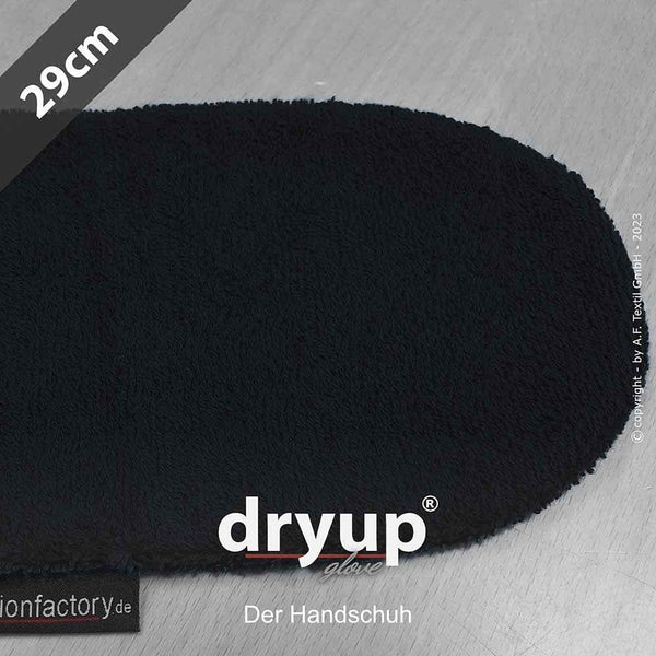 DRYUP Hunde-Handschuh in Schwarz – saugstarker Baumwoll-Handschuh, ideal zum schnellen Trocknen von nassen Hundepfoten.