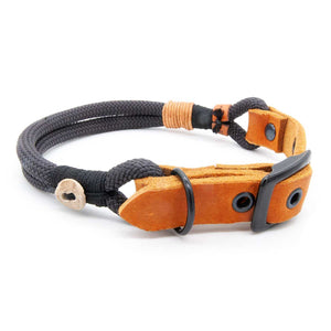 #T-HB-SC-08-CHA, Tau Hundehalsband 8 mm verstellbar mit Lederschnalle – stilvoll, funktional und hochwertig verarbeitet