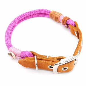 #T-HB-SC-08-PRE, Handgefertigtes Hundehalsband – 8 mm Tau, mit verstellbarer Schnalle aus Leder