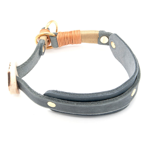 Halsband Leder |  20 mm / 38 mm - unterlegt | Zugstopp | designe selbst
