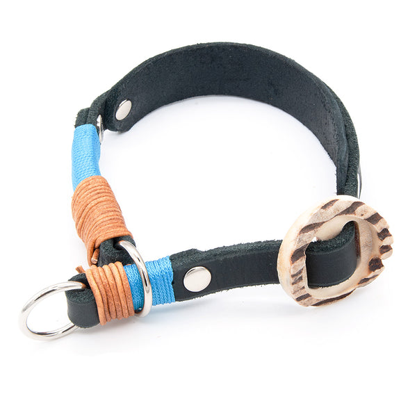 Halsband Leder |  16 mm/25 mm - unterlegt | Zugstopp | designe selbst