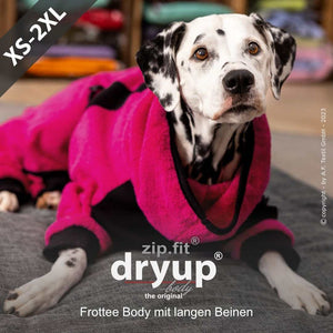 DRYUP BODY® Hundebademantel mit Beinen Pink
