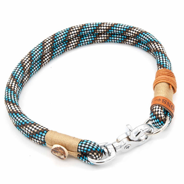 Handgefertigtes Hundehalsband Tau 10 mm mit Karabiner, Turquoise Treasure - exklusiv im designgeschützten Stil