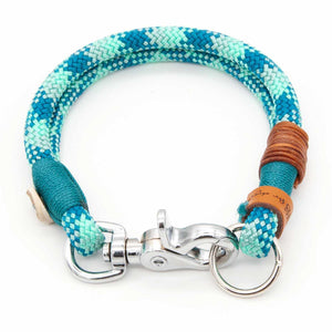 #T-HB-KA-08-EME, Hundehalsband 8 mm robustes Tau mit stabilem Karabiner – robust – handmade in Germany
