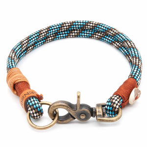 #T-HB-KA-08-BAV, Tau-Hundehalsband 8 mm aus Tau mit Metallkarabiner – modern – handmade in Germany
