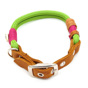 #T-HB-SC-08-APP, Tau Halsband Hund verstellbar 8 mm – mit Lederschnalle, handgemacht und designgeschützt