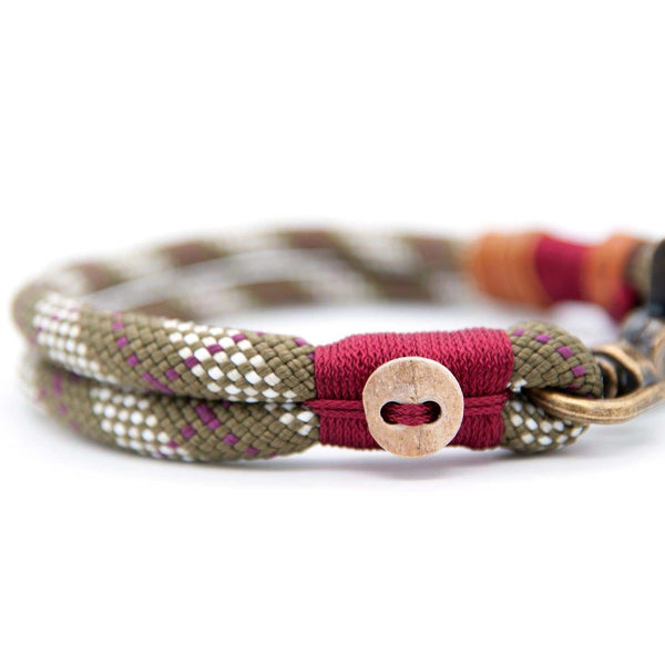 Hochwertiges 10 mm Halsband Highland Green aus Tau, mit Karabiner, einzigartig und perfekt für ausgewachsene Hunde
