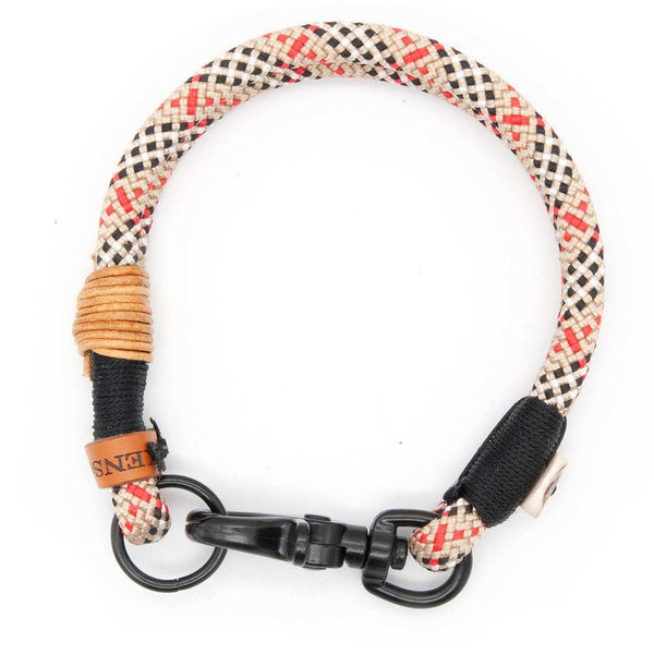 #T-HB-KA-10-HIGHH, Exklusives 8 mm Hundehalsband Highland Houndstooth aus Tau mit stabilem Karabiner, edel und einzigartig