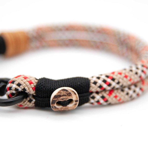 #T-HB-KA-10-HIGHH, Hochwertiges 8 mm Halsband Highland Houndstooth aus Tau, mit Karabiner, einzigartig und perfekt für ausgewachsene Hunde