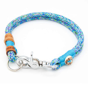 #T-HB-KA-08-OCE, Tau-Hundehalsband 8 mm handgefertigt aus Tau mit Karabiner – stilvoll – sofort bestellbar