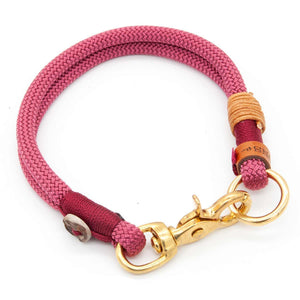 #T-HB-KA-08-VIN, #T-HB-KA-10-VIN, Handgefertigtes Tau-Hundehalsband 8 mm mit Karabiner, Vino Rouge - exklusiv im designgeschützten Stil