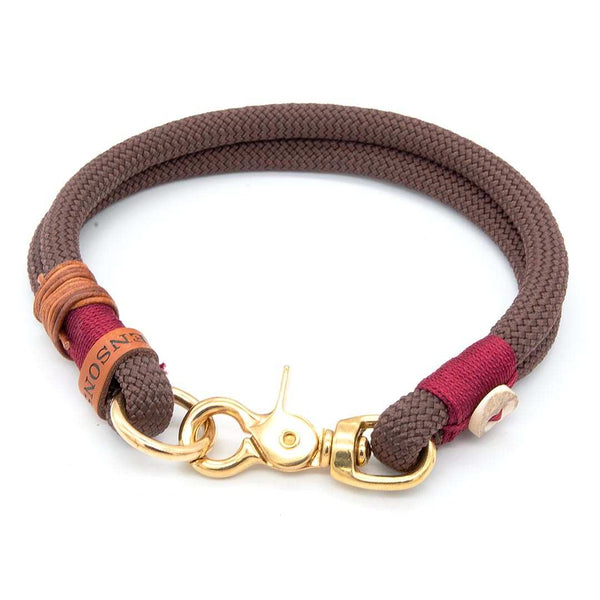 Hundehalsband Tau 10 mm mit Karabiner, Highland Houndstooth - handgefertigt, exklusiv im designgeschützten Stil