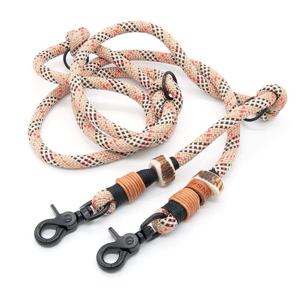#T-HL-10-HIGHH-200, #T-HL-10-HIGHH-250, #T-HL-10-HIGHH-300, Hundeleine Highland Houndstooth aus robustem Tau, stilvollem Takling und stabilen Karabinern