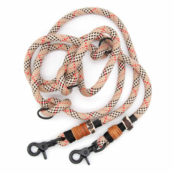 #T-HL-10-HIGHH-200, #T-HL-10-HIGHH-250, #T-HL-10-HIGHH-300, Edle Hundeleine Highland Houndstooth mit robusten Scherenkarabinern und wetterfestem Material