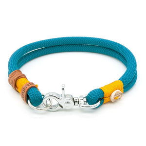 #T-HB-KA-10-TUR, Elegantes Hundehalsband Tau 10 mm mit Karabiner – fertiges Design, handgefertigt und sofort verfügbar