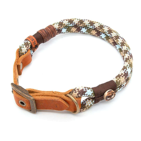 #T-HB-SC-10-WIL, Hundehalsband Tau 10 mm Schnalle verstellbar, Wilderness Whimsy - handgefertigt, exklusiv im designgeschützten Stil