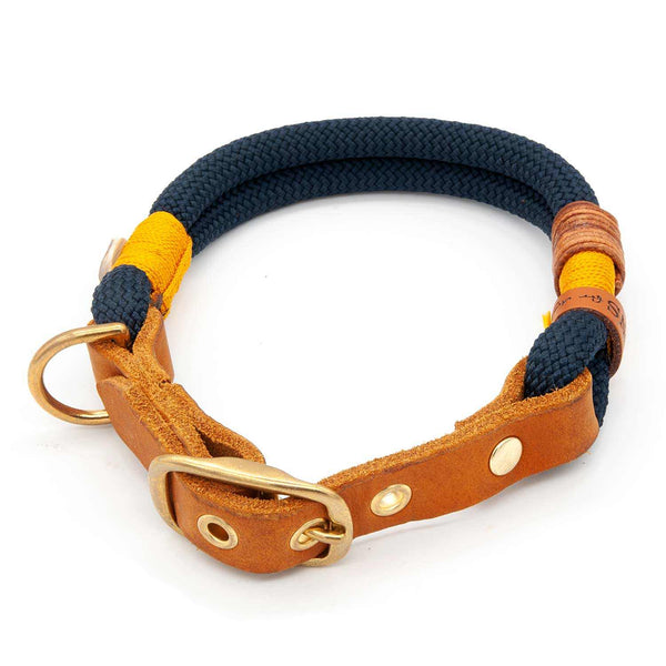 Hundehalsband Tau 10 mm Schnalle verstellbar, Midnight Sunburst - handgefertigt, exklusiv im designgeschützten Stil
