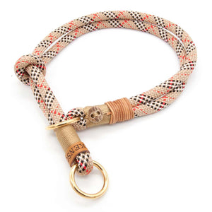 #T-HB-ZS-10-HIGHC, Handgefertigtes Zugstopp-Hundehalsband Beige - komfortabel, praktisch, sicher. Ein zeitloses Must-have.