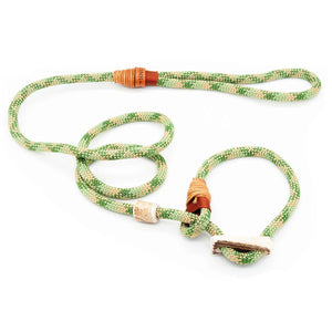 Premium Retrieverleine 8 mm Wildwood Glow mit Takling und Hirschhorn-Stopper, handgefertigte Moxon-Leine für Hunde