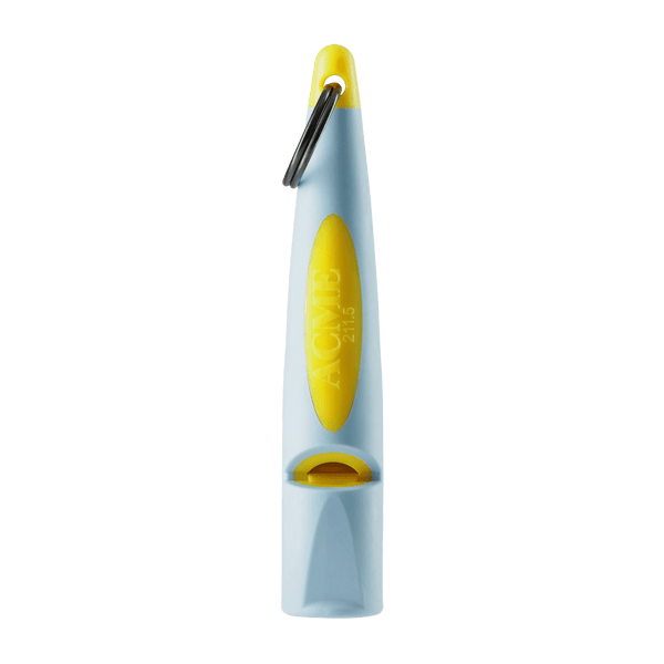 Hundepfeife Acme Alpha 210,5 - Hell-Blau Gelb / Baby Blue Yellow - die beste Pfeife fürs Hundetraining - oben